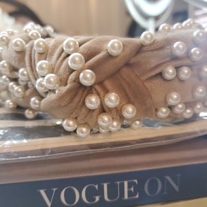 Lele Sadoughi Taupe Velvet Headband